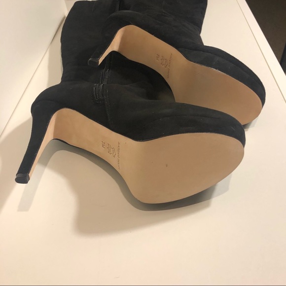 ANTONIO MELANI Black Suede Knee High Boot Ryder Sz 7 4 inch Stilletos - Picture 4 of 10